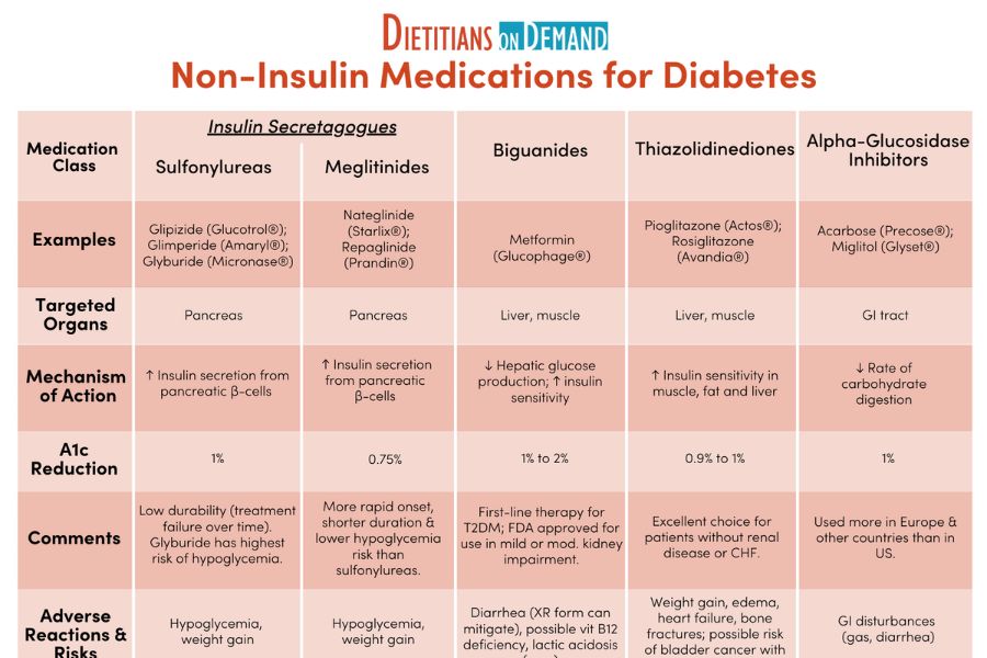 Non-Insulin Diabetes Medications | Infographic – Dietitians On Demand