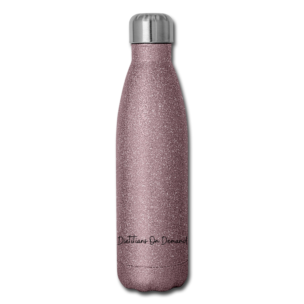 Be Awesome Glitter Insulated Water Bottle - pink glitter