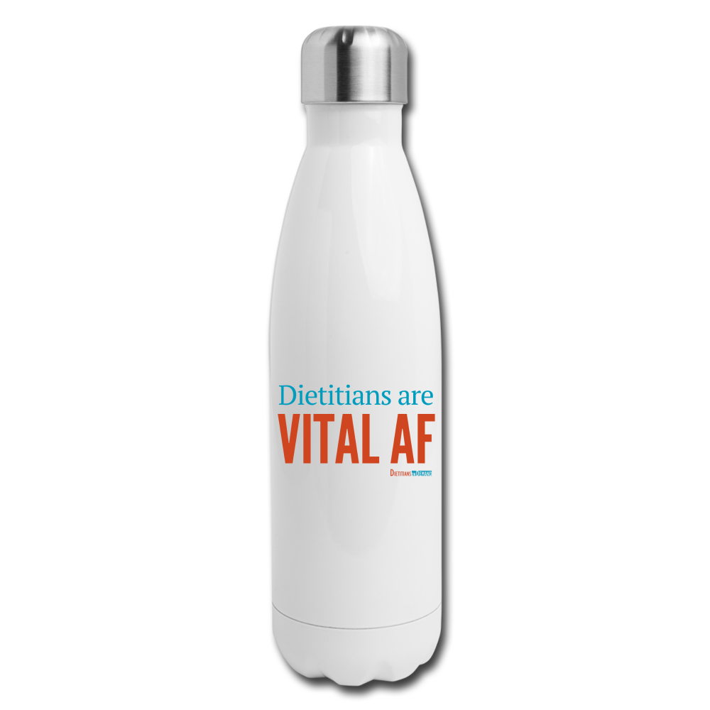 Dietitians are Vital AF Insulated Water Bottle - white
