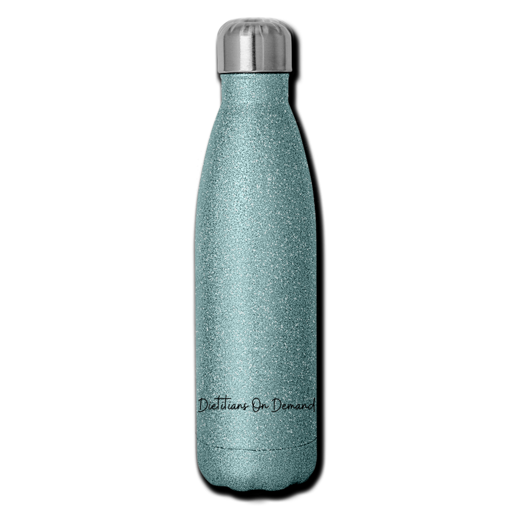 Be Awesome Glitter Insulated Water Bottle - turquoise glitter