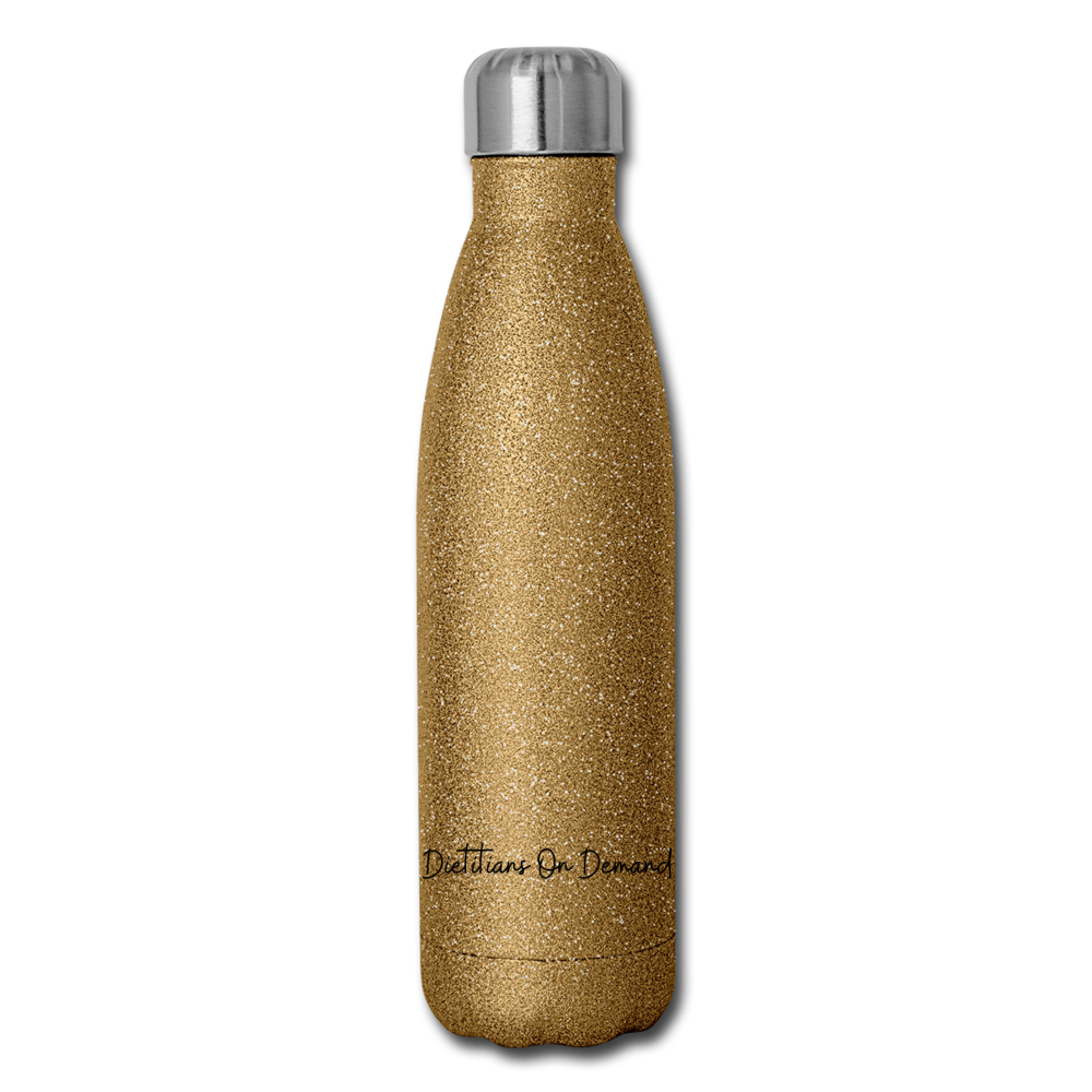 Be Awesome Glitter Insulated Water Bottle - gold glitter