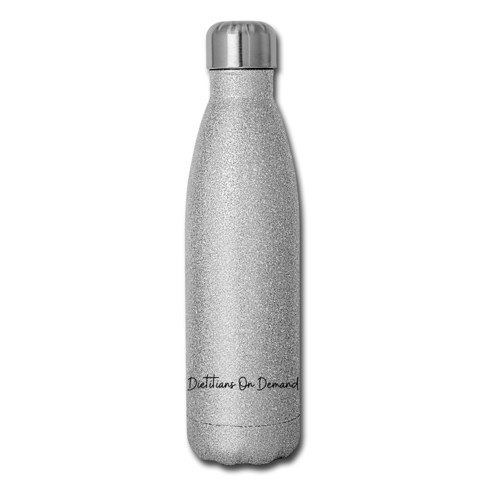 Be Awesome Glitter Insulated Water Bottle - silver glitter