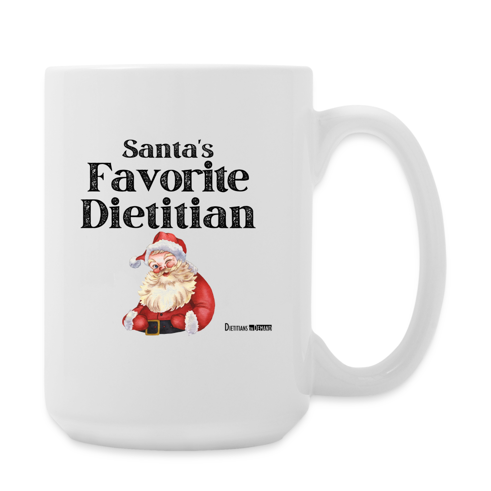 Santa's Favorite Dietitian Ceramic Mug 15 oz - white